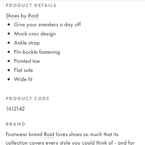 RAID Wide Fit Bonita flat shoes in black c… - Picture 11 of 12
